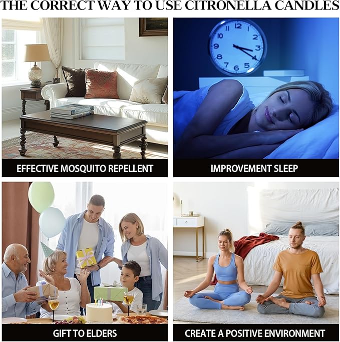 Citronella Candles - 4 Pack Citronella Candles Outdoor Set，4.4 oz, Indoor Scented Natural Soy Wax Candles Portable Travel Tin Gift Set for Home Garden Patio Balcony Decorative