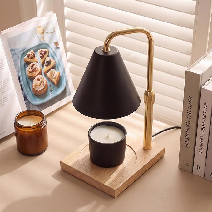 Candle Warmer Lamp with Timer - Gifts for Mom Grandma, Birthday Gifts for Women, Mothers Days Gifts, House Warming Gifts New Home Decor, Dimmable Wax Melt Black