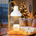 Candle Warmer Lamp with Timer & 3 Bulbs, Dimmable Electric CandleLight Adjustable Height and Brightness Candle Wax Warmer for Jar Candles Bedroom Home Decor House Warming Gift for Women (White)