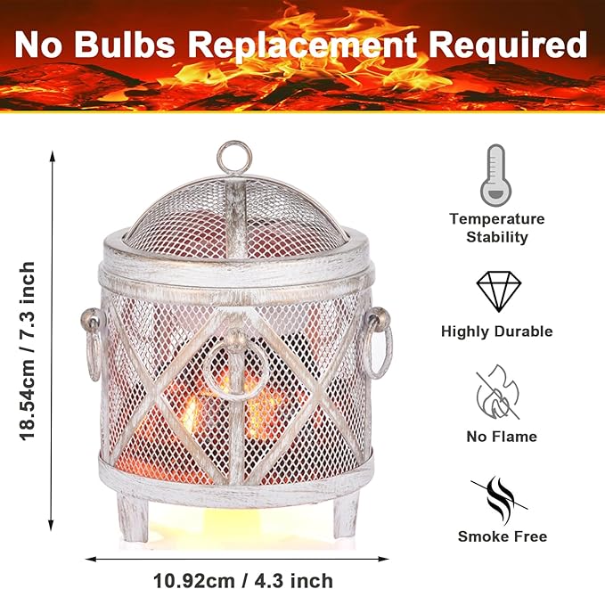 Dicimi Vintage Fireplace Wax Warmer – Electric Warmer with 2/4/8H Timer & Auto Shut-Off, 18W Low Energy, Multifunctional for Scented Wax & Oils, Beverage Warmer, Women's Birthday & Housewarming Gift