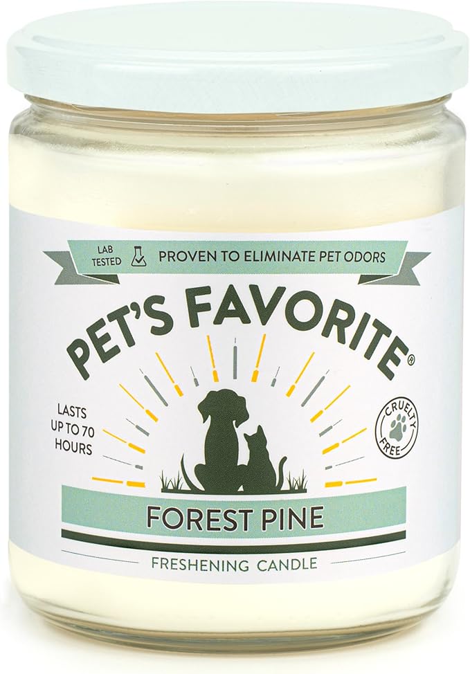 Pet's Favorite Pet Odor Candle, Clean Burning, Long Lasting Scented Candles with a Cotton Wick. (Pumpkin Spice and Forest Pine, Pack of 2)