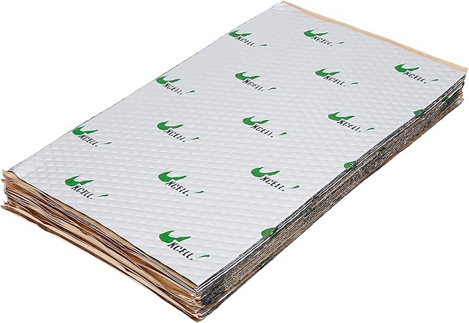 uxcell 17pcs 80mil 18sqft Car Sound Deadener Heat Insulation Mat Butyl Pad Damping Self Adhesive Deadening Material Door Roof Floor Automobile Sound Barrier