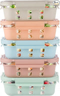 GENICOOK 4.4 Cup Glass Food Storage Containers, 5-Pack – Airtight Meal Prep Containers with Non-Slip Silicone Sleeve & Glass Lids, BPA-Free, Leakproof, Stackable
