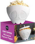 OTOTO New Scary Poppings Microwave Popcorn Popper - Gothic Popcorn Microwave Popper, Silicone Microwave Popcorn, Collapsible Bowl Popcorn Bowls, Halloween Goth Accessories Goth Gifts (White)