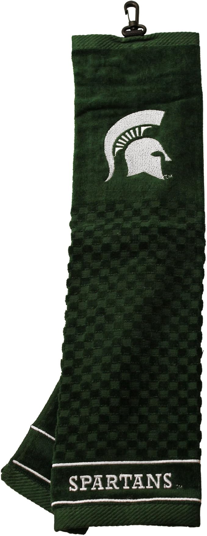 Team Golf NCAA Michigan State Spartans Embroidered Golf Towel Embroidered Golf Towel, Checkered Scrubber Design, Embroidered Logo