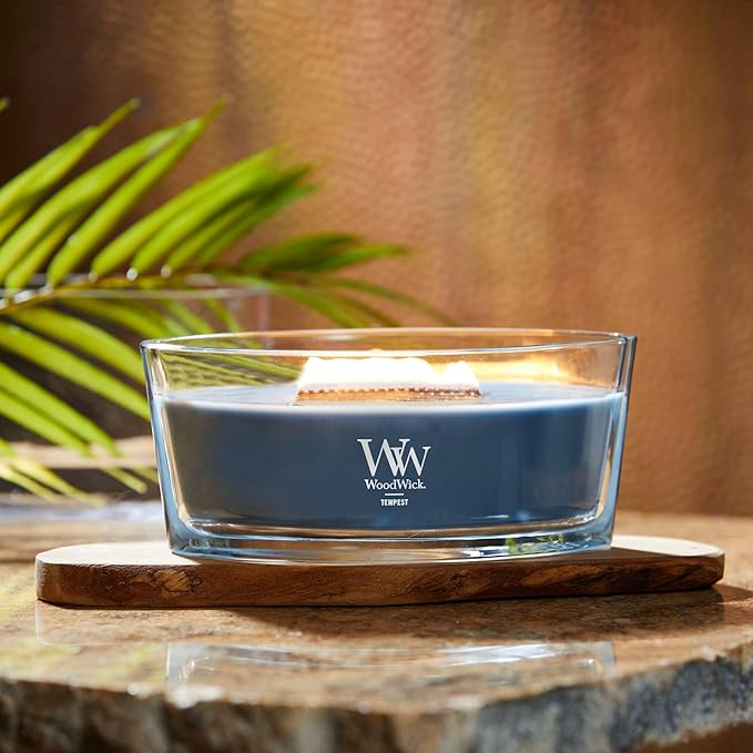 WoodWick Tempest Gifts for Women and Men, 16 oz Ellipse Candle with Crackling Wick