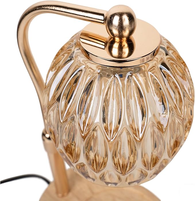 Crystal Candle Warmer Lamp with Timer and Dimmer, Adjustable Height Electric Candle Warmer for Jar Candles, Flameless Wax Melt Warmer, Glass Candle Warmer Lamp – DN Collection