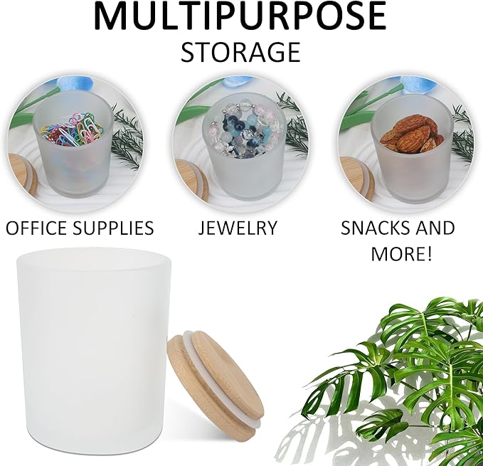 MILIVIXAY 20 Pack 7 OZ Frosted Thick Glass Candle Jars with Lids - Bulk Empty Candle Jars for Making Candles - Spice, Powder Containers.