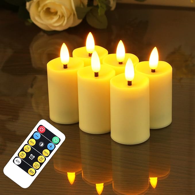 WRalwaysLX 6 Pack Rechargeable Type-C Fast Charging Flameless Tea Light with Remote Control, LED Flickering Candles Votive Candles, Battery Candles Indoor Home Decor, max 280 Hours