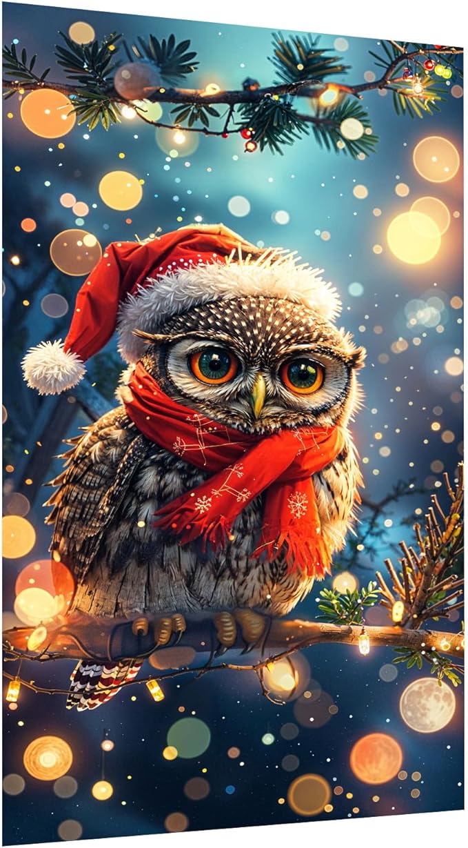 ATDMS Large Diamond Painting Kits for Adults DIY 5D Christmas Diamond Art Kits for Adults Full Drill Christmas Bird Diamond Painting Kits Gem Art Kits for Home Wall Decor 15.7x27.5 Inch