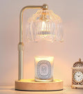 Gold Candle Warmer Lamp for Flower-Shaped Glass,Wax Melt Warmer for Jar Candles,Candle Warmer Lamp with Timer Dimmable, Birthday Mother's Day Valentines Gifts for Women Mom Sister Wife Bedroom