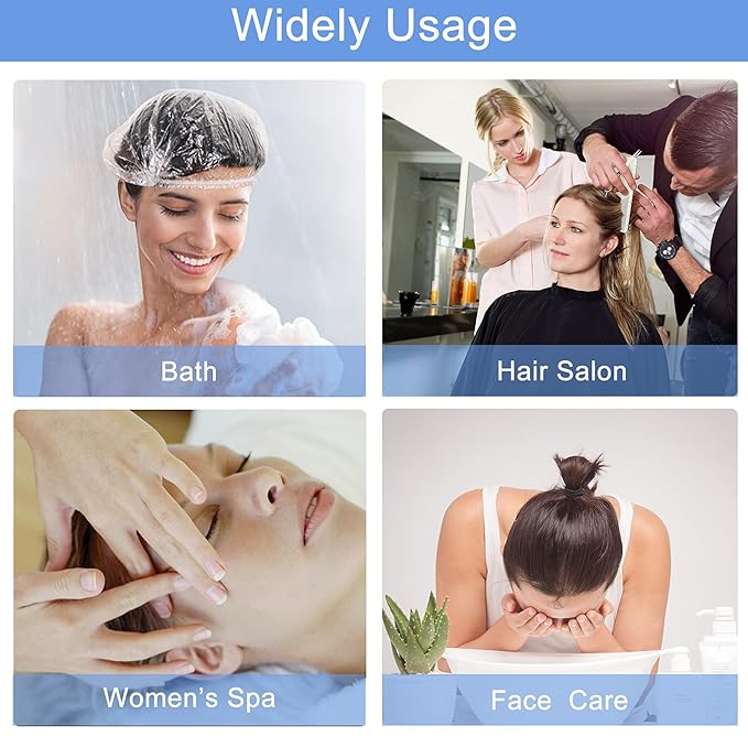 150 PCS Upgrade Disposable Shower Caps. Ceizioes Waterproof Hair Bath Caps. Thickening Shower Cap for Women Kids Girls. Hotel and Hair Salon. Travel Spa. Home Use Beauty Salon