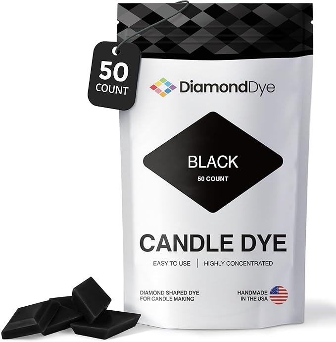 Black Candle Dye - Made in The USA - Premium Colorants - Highly Concentrated - Popular Colors for Paraffin or Soy Wax - Great for Professionals or Hobbyist - 50 Dye Chips