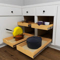 Elysian Pull-Out Tray Organizer, 17" W × 21" D Sliding Storage Drawer with Full-Extension 35mm Ball-Bearing Slides, Roll-Out Shelf for Kitchen Cabinet Organization