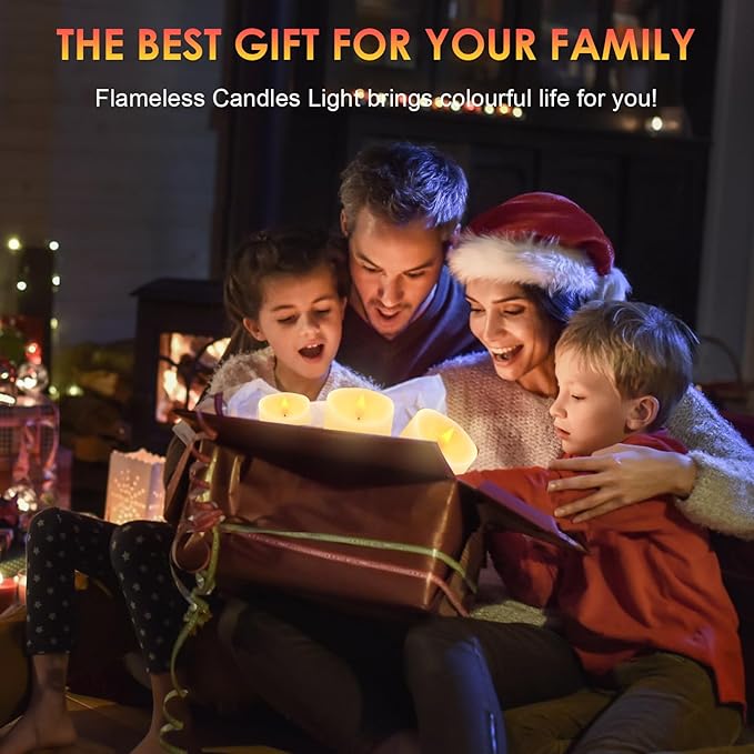 Flameless LED Candles Light, ALED Light 3 Pack Warm White Plus Multicolor Real Wax Battery Operated Electric LED Battery Candles with Timer FLameless Pillar Candles for Decoration