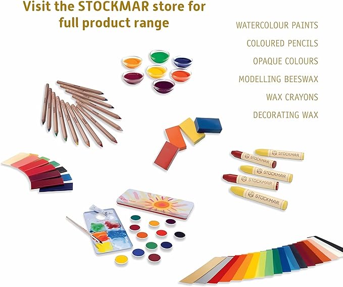Stockmar Modelling Beeswax – 6 Color Sheets Set in Sliding Cardboard Box - Reusable Beeswax Modeling Wax for Reusable Modeling Wax for Sculpting, Handwork & Creative Art Projects - Made in Germany