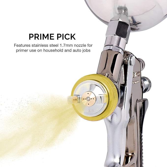 NEIKO 31215A HVLP Spray Gun Paint Sprayer, 1.7 mm Spray Paint Gun, Nozzle Size 600 cc Air Gauge Regulator, Auto Paint Spray Gun, HVLP Spray Gun Kit
