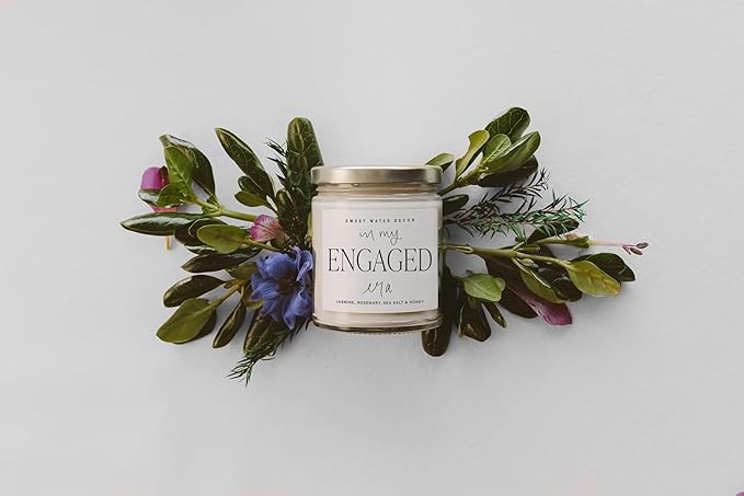 Sweet Water Decor in My Engaged Era Candle - Engagement and Bridal Shower Gifts for Her - 9 oz Soy Candle in Clear Jar with 40+ Hours Burn Time, Made in The USA