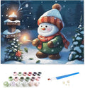Paint by Numbers for Adults Without Frame, Christmas Santa Snow Tree Candles Winter Scarf DIY Acrylic Painting by Numbers Kits on Canvas for Beginner, 12"x16"