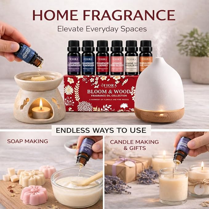 Premium Fragrance Oil Set – Highly Concentrated Scented Oils for Candle Making, Soap, Wax Melts & Home Fragrance, Long Lasting Aroma Oils Gift Set for Diffusers & DIY, Aromatherapy Mothers Day Gift