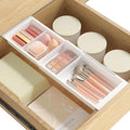 Lifewit Sliding Makeup Drawer Organizer, Fits 13-20" Deep Drawers, Extendable Hanging Divider, 1.8" High Plastic Tray for Vanity, Office, Kitchen, White,1Pcs