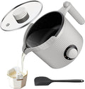 venpow Candle Wax Melter with Pour Spout, Candle Making Kit for Adult Beginners, 1.5L Large Capacity, for Making Candles and Soaps, Kit Includes Wax Melting Pot and Stirring Spoon - Grey