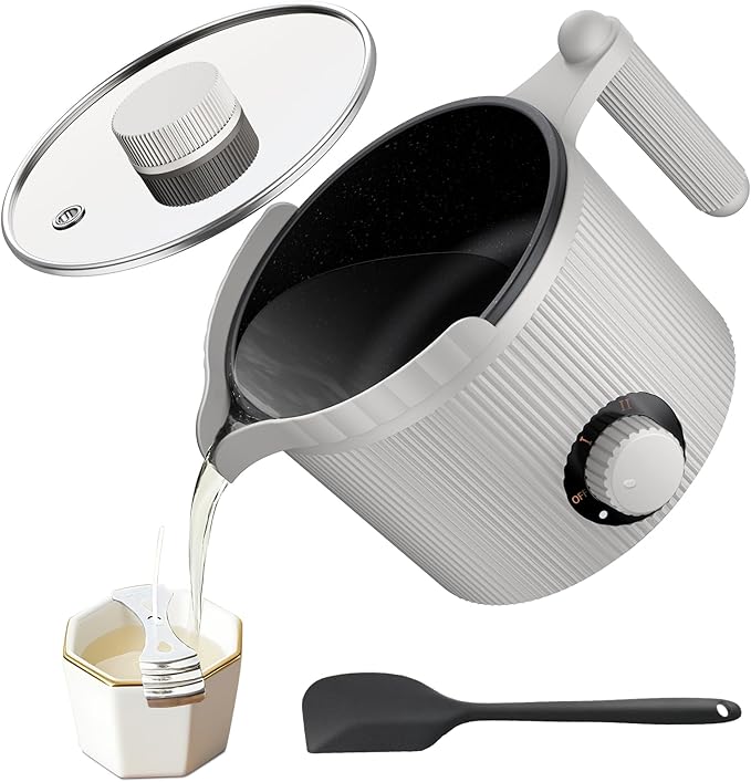 venpow Candle Wax Melter with Pour Spout, Candle Making Kit for Adult Beginners, 1.5L Large Capacity, for Making Candles and Soaps, Kit Includes Wax Melting Pot and Stirring Spoon - Grey