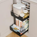 Under Sink Pull Out Organizer, Single-Tier Metal Drawer Slide Out Storage Shelf, No-Drill Nano Adhesive Installation, Fits 16"+ Deep Cabinets for Kitchen Bathroom Pantry Storage