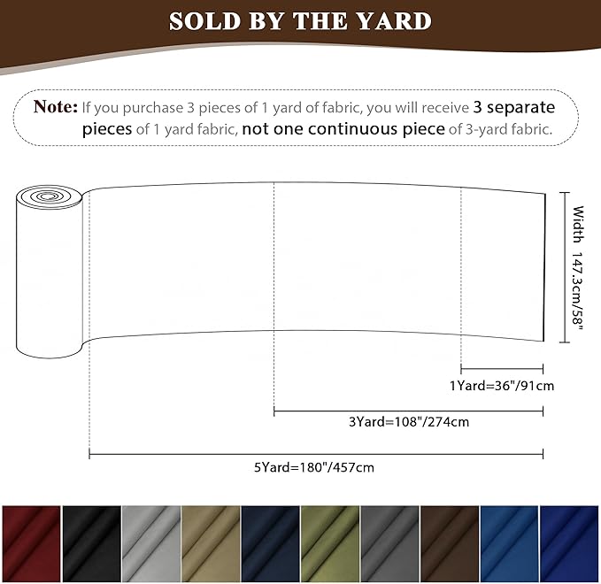 Foreate Waterproof Canvas Fabric by The Yard 600D Fade & UV Resistant Indoor Outdoor Oxford Fabric 58” W Upholstery Polyester Material for Patio Chairs Tent Camping DIY, 1 Yard Brown