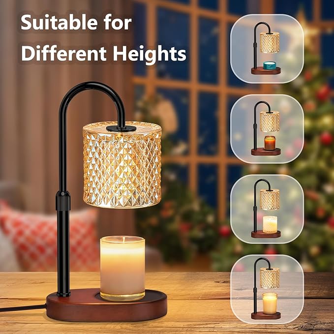 seenlast Electric Candle Lamp Warmer with Timer Dimmer Adjustable Height,Gifts for Women and Men,Vintage Home Decor