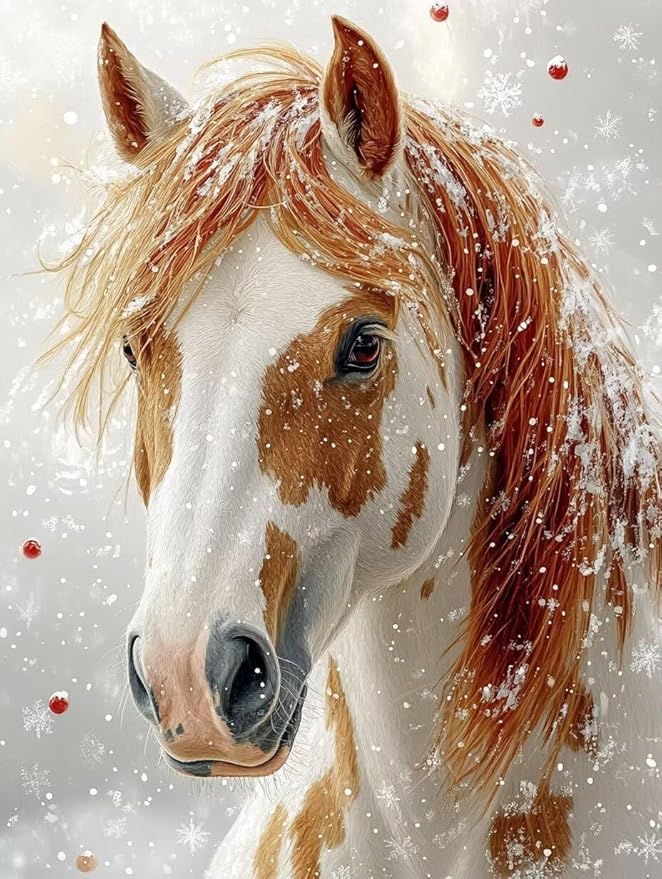 Diamond Painting Kits for Adults Horse Diamond Painting Kits Animal 5D Full Square Drill Strass Crystal Crafts for Adults DIY Art Kit for Beginner, Home Wall Art, Gifts for Women 24x35in U-C33622