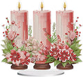 5D DIY Diamond Painting Tabletop Ornament Kits Pink Candle, Christmas Diamond Art Desktop Ornament, Special Shaped Crystal Rhinestone Diamond Art Table Top Home Office Christmas Decor (24x21.3cm)