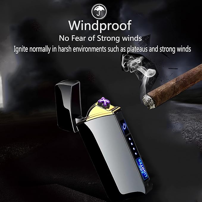 T3-Tiger Arc Lighter - Smart, USB Rechargeable, Windproof, Flameless, Lightweight Plasma Lighter for Fire, BBQs, Fireworks, Candle, Camping - Outdoors Indoors
