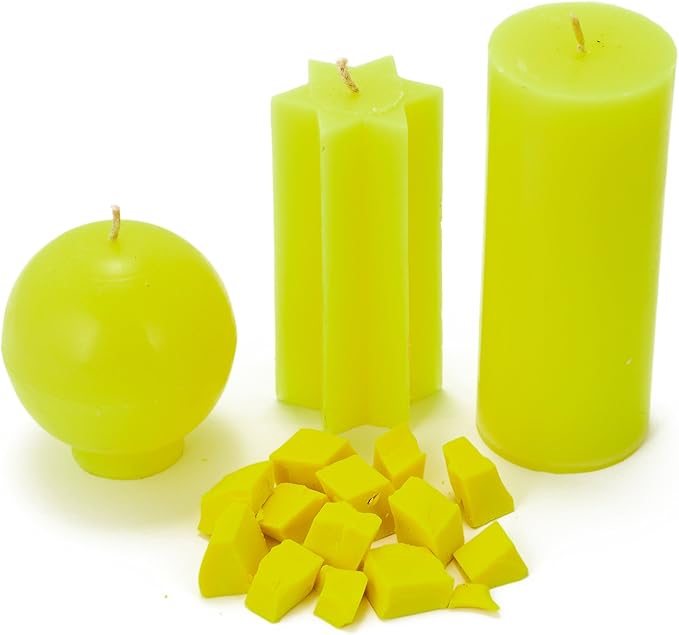 Bright Yellow Candle Dye 2oz for Soy Candle Making – Candle Shop Premium Color Dye Blocks for Soy Wax, Beeswax, Paraffin - Candle Wax Dyes