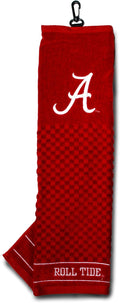 Team Golf NCAA Alabama Crimson Tide Embroidered Golf Towel Embroidered Golf Towel, Checkered Scrubber Design, Embroidered Logo
