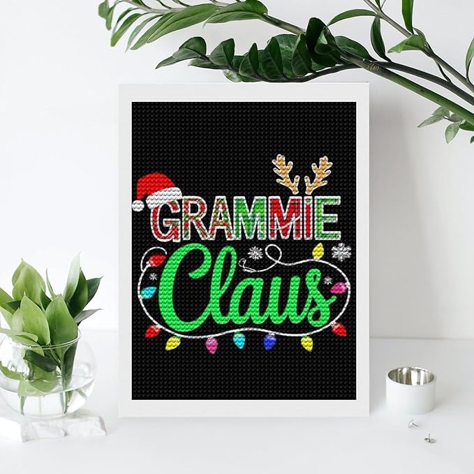 AIVKIEJK Diamond Painting Kits for Adults - Grammie Claus Grandma Christmas Xmas Painting DIY 5D Full Drill Diamond Dots Paintings with Diamonds Gem Art and Crafts Home Decor 12"x16"