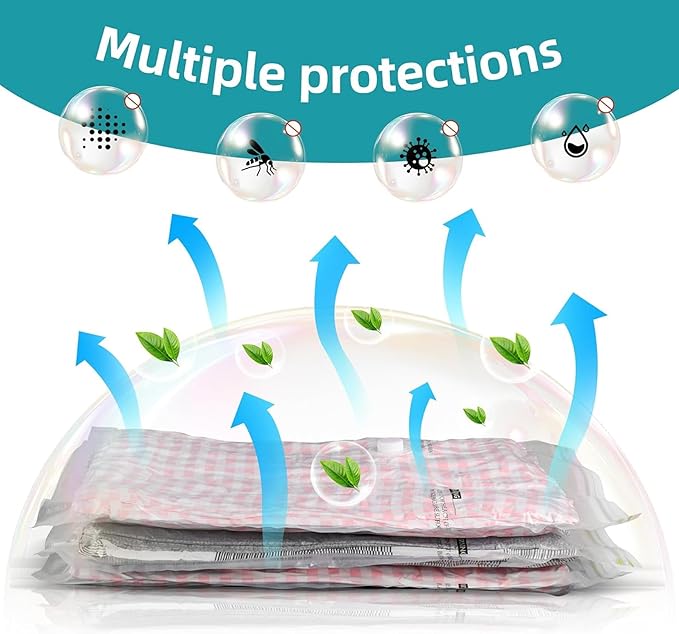 Vacuum Storage Bags for moving, Vacuum Seal Bags for Memory Foam, Latex, Clothing & Bedding, Space Saver Bags for Organization and Storage (Jumbo)