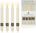 Ivory Candlesticks 8 Inch Handmade Dripless Taper Candles Unscented Colored Candle Set, Pack of 4 - Up to 5 Hours Burn