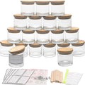 MILIVIXAY 20 Pack 4 OZ Clear Glass Candle Jars with Lids and Candle Making Kits - Bulk Small Empty Candle Jars for Making Candles - Spice, Powder Containers.