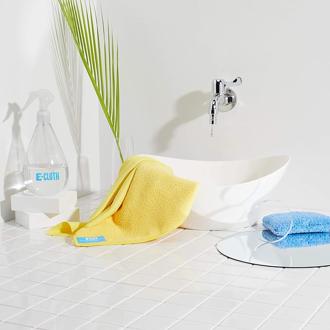 E-Cloth Bathroom Cleaning Kit, Premium Microfiber Cleaning Cloth, Ideal Bathroom, Shower and Bathtub Cleaner, Washable and Reusable, 100 Wash Guarantee