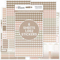 bloom daily planners Color Coding Planner Stickers - Muted Neutrals 1/4" Minimalist Dot Labels - Six Sheets, 1000+ Stickers Per Pack! - Aesthetic Boho