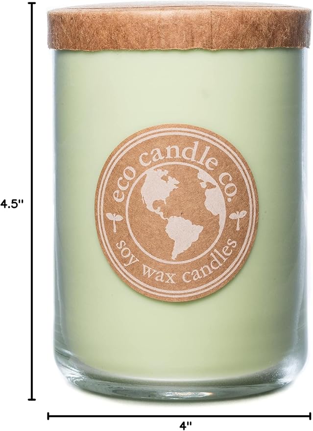 ECO CANDLE CO. Recycled Candle, Sleigh Ride, 26 oz. Double Wick - Scents of Pine & Orange - 100% Soy Wax, No Lead, Kraft Label & Antiqued Pewter Lid, Hand Poured, Phthalate Free, Midwest Soybeans
