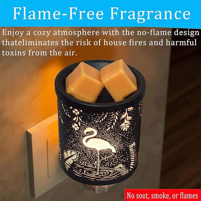 Plug in Wax Warmer Candle Wax Warmer for Scented Wax melt Warmer Electric Wax Burner Fragrance Oil Candle Warmer for Office Bedroom Gift & Home Decor(Swarns of Stars Flamingo)