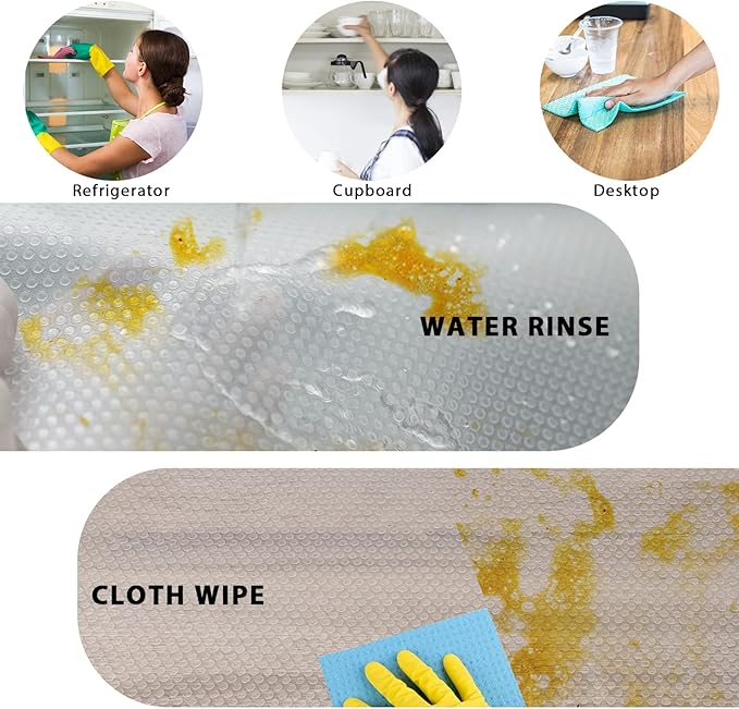 Aiosscd 7PCS Shelf Mats Refrigerator Liners Washable Refrigerator Pads Fridge Mats Drawer Placemats Home Kitchen Gadgets Accessories Organization for Top Freezer(White)
