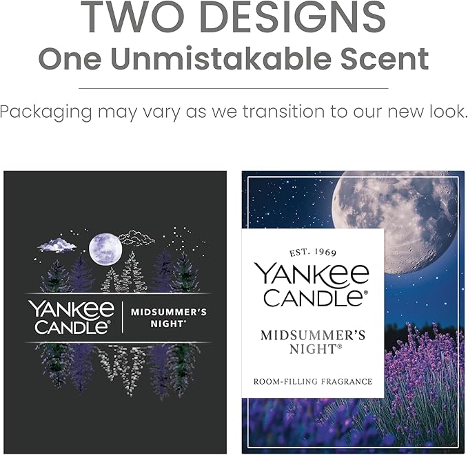 Yankee Candle Medium Pillar Scented Candle with up to 115 Hour Burn Time, Premium Plant Wax Blend for Consistent Burn, 14.25 oz Pillar Candle with Room Filling Fragrance, Midsummer's Night