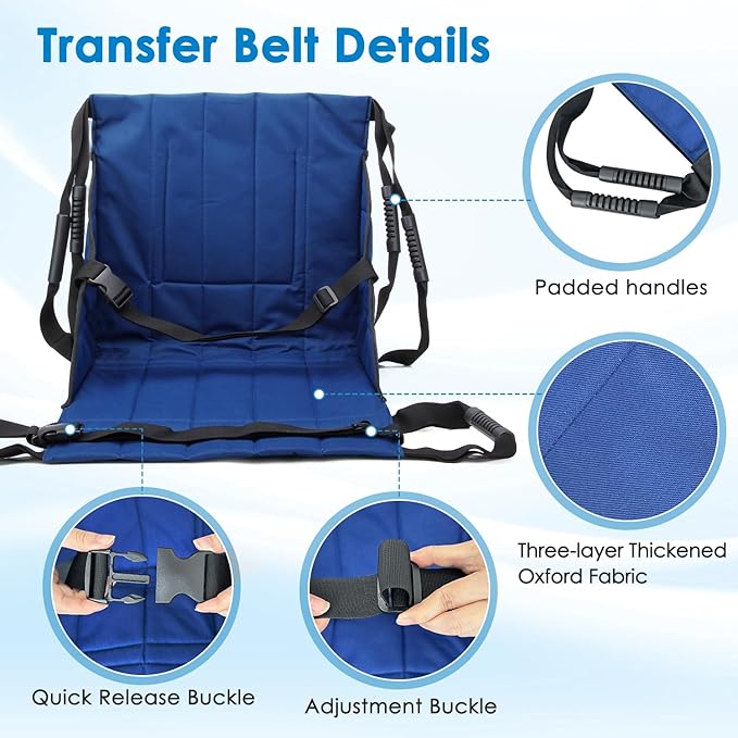 Transfer Sling For Elderly And Disabled Patient Lift Transfer Belt Board From Bed To Wheelchair Emergency Evacuation Chair Pad Home Portable Stair Assist Devices Car Slide Board For Transferring