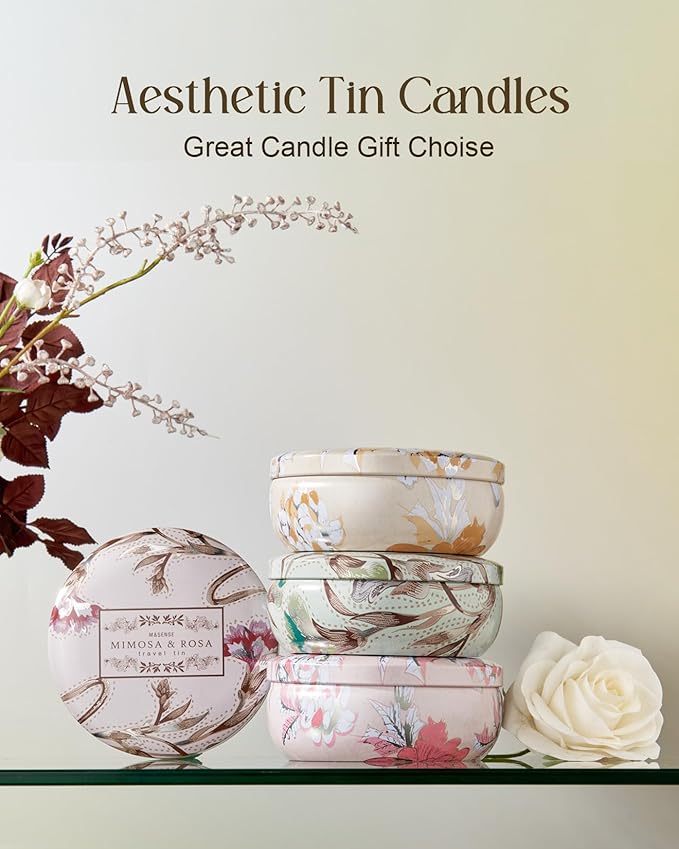 M&SENSE Wild Orchid Scented Candles, Large 3 Wick Soy Tin Candle, Over 40 Hour Burning Time, 100% Natural Vegan Wax, Relaxing Aromatherapy Aesthetic Candle Gift for Women and Men