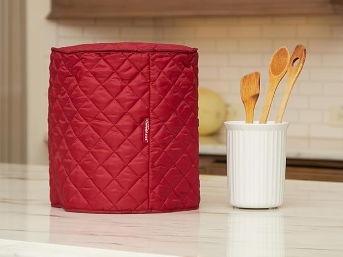 Covermates Keepsakes Blender Cover – Quilted Appliance Protector for Food Processors – Dust & Stain Resistant, Washable Slip‑On Design for Countertop Storage, Red