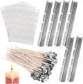 NUOBESTY 1 Set Candle Wicks with Holders Stickers for DIY Candle Projects Supplies