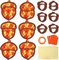 Qyeahkj 36 Set Fall Acorn Suncatchers Crafts for DIY Autumn Window Tissue Paper Craft Kit Hanging Decor for Thinkgiving Home Activity Art Project Birthday Party Favor Gift
